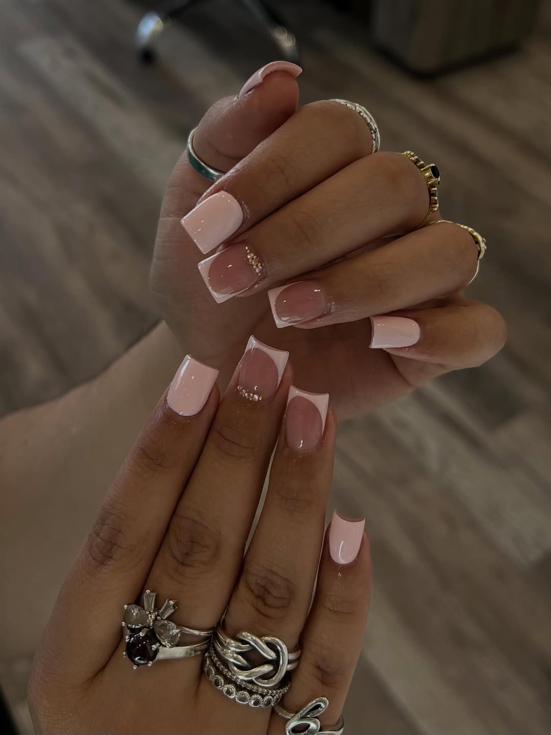 Long acrylic nails with 3D charms and custom design